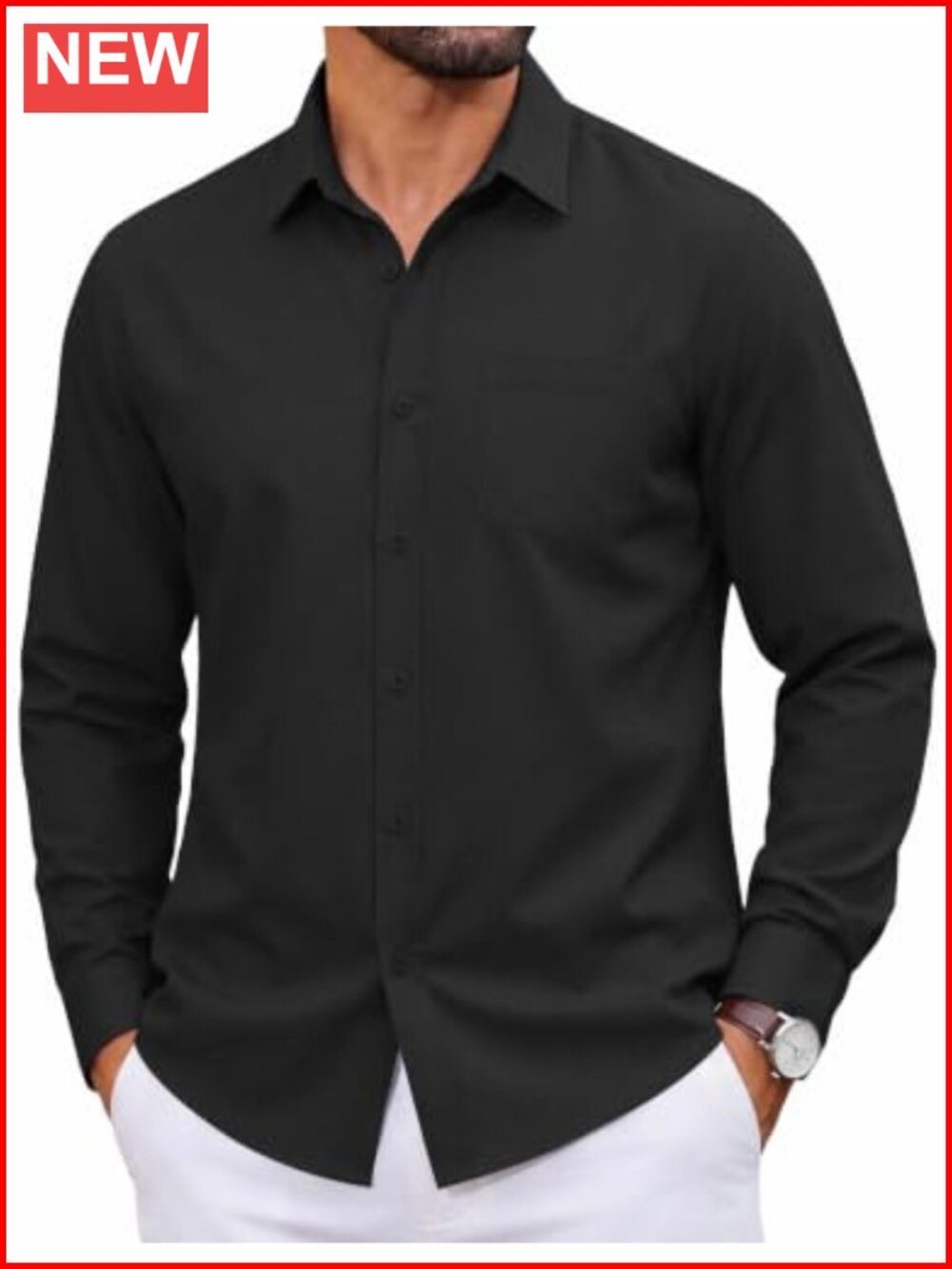Men's Denim Button Down Shirt Long Sleeve Untucked Casual Dress Shirt